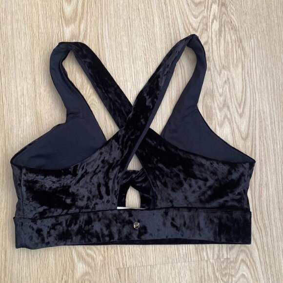 Soft Goth Velvet Bralette Large Twist-Front Keyhole Witchy Lounge - Picture 8 of 8